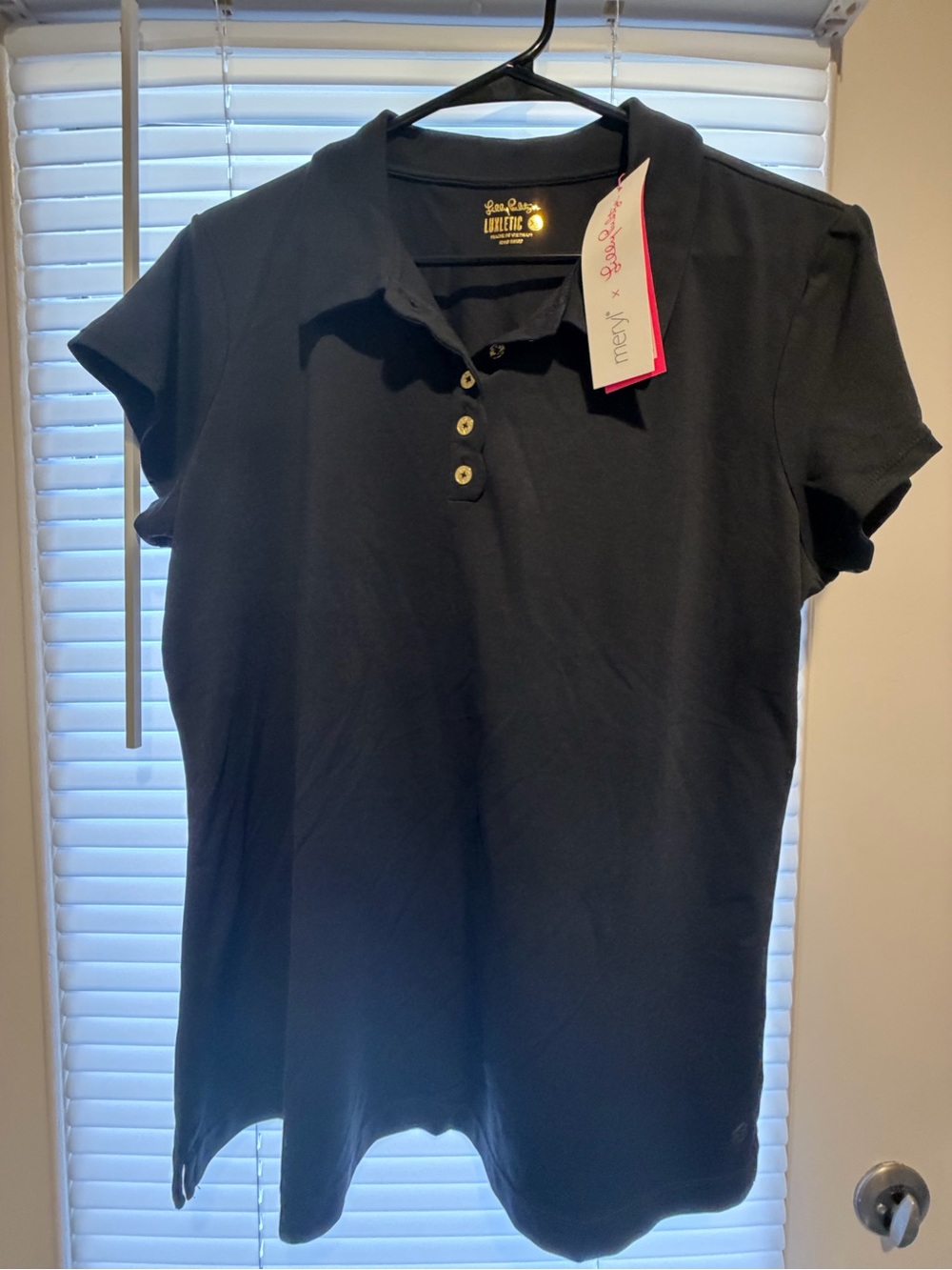 Lilly Pulitzer GOLF FRIDA SCALLOP POLO UPF 50+ NWT SIZE XL ONYX